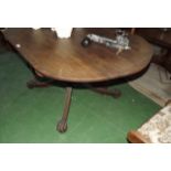 Regency mahogany breakfast table on quat