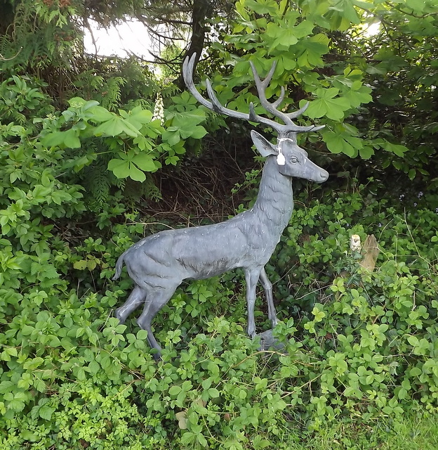 Bronze model of a stag.