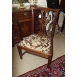 Georgian mahogany side chair with inset