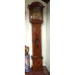 18th. C. walnut long cased clock with br