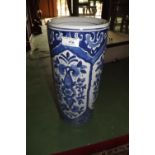 Blue and white ceramic stick stand. { 43