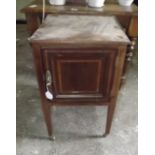 Edwardian inlaid mahogany bedside locker