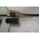 Miniature mahogany and brass telescope i