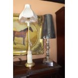 Modern chrome and glass table lamp { 74