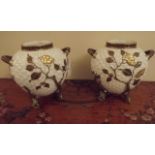 Pair of Worcester porcelain vases decora