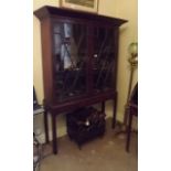 Georgian mahogany cabinet on stand with