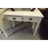 Pair of painted pine side tables with tw