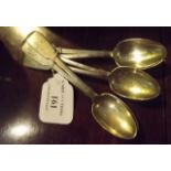 Set of six Irish silver tea spoons Hallm