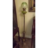Victorian standard lamp the brass column