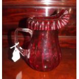 19th. C. cranberry glass jug.