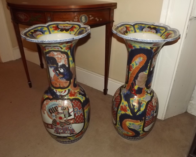 Large pair of 19th. C. Oriental ceramic