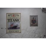 White Star Line Titanic Enamel Sign and