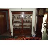 Edwardian mahogany display cabinet with