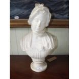19th. C. marble figure of a girl. { 57cm