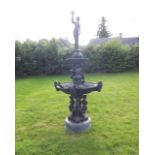 Decorative two tier bronze fountain the