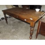 Cherry wood kitchen table on turned legs