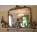 Victorian gilded over mantle mirror surm