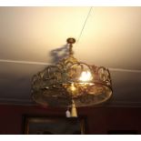 Pair of Victorian circular brass chandel
