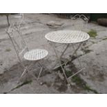 Wrought iron three piece garden set { tw