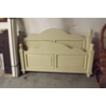 Queen size painted pine bed.