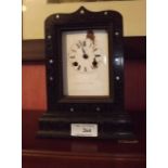 Victorian ebonised clock with brass and