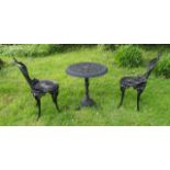 Decorative three piece cast iron garden