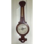 Early 19th. C. rosewood banjo barometer.