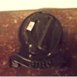 Miniature cast iron Irish Plaque with Ha