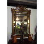 Gilt wood pier mirror the central plate