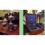 Four piece 19th. C. silver plated tea se