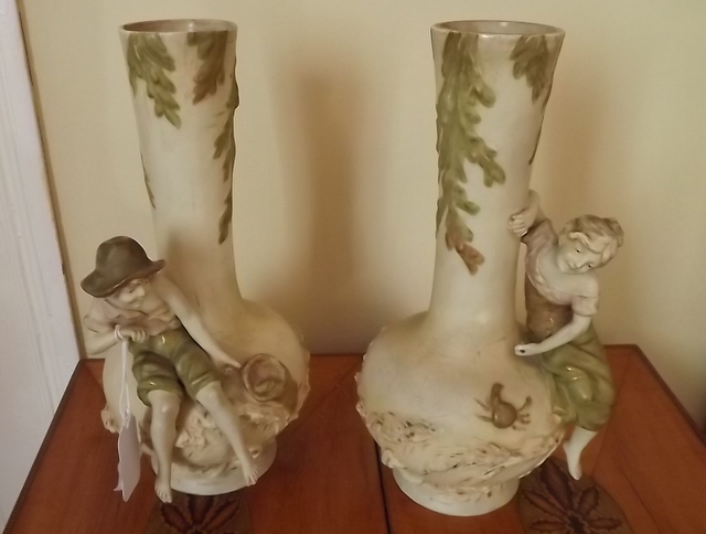 Pair of Royal Dux vases decorated with l