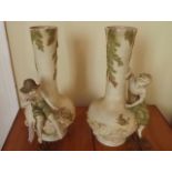 Pair of Royal Dux vases decorated with l