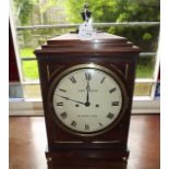 Regency mahogany bracket clock with bras