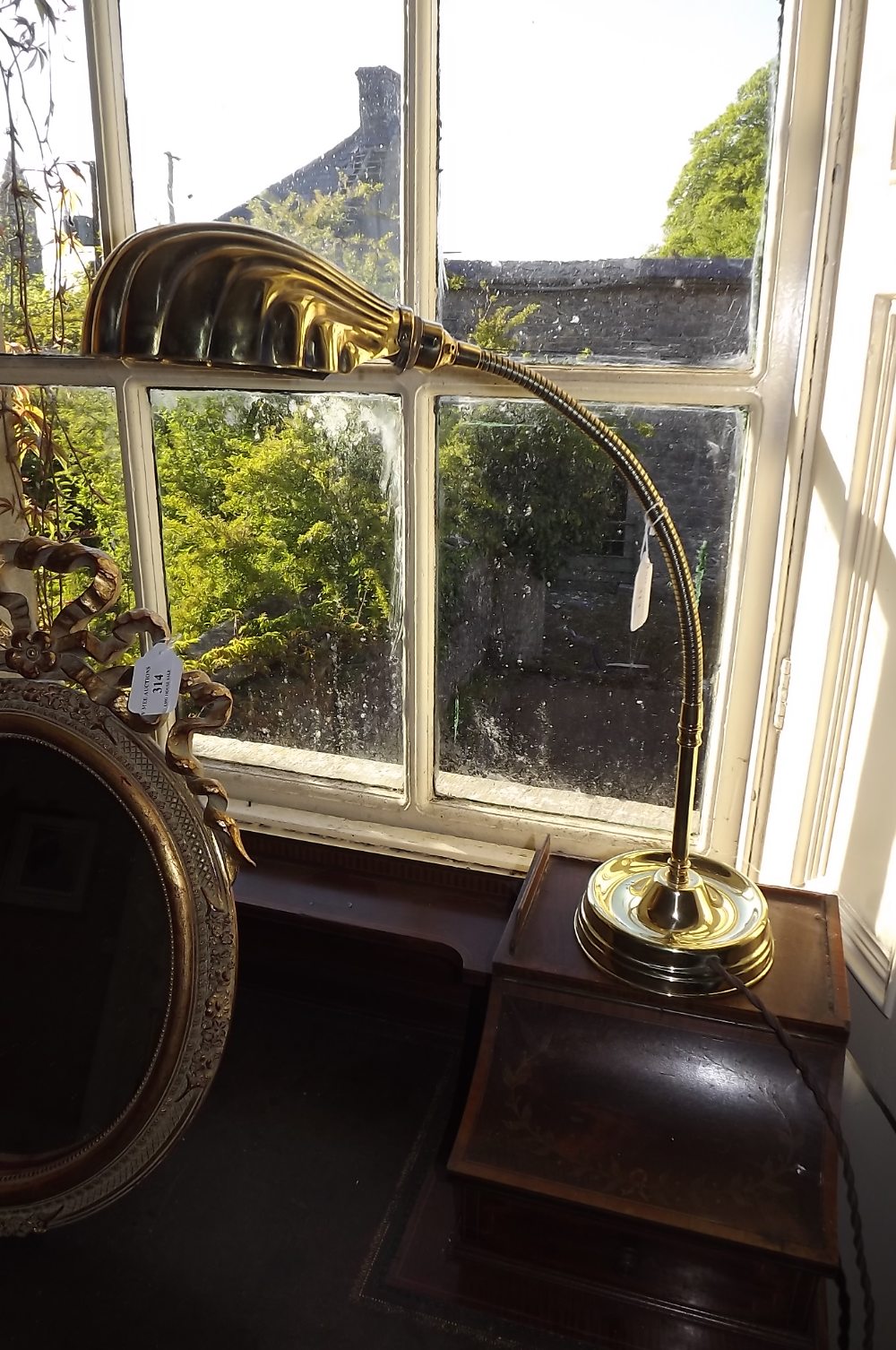 Edwardian brass angle poise desk lamp wi