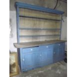 19th. C. painted pine dresser the super