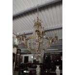 Large French Gilded Chandelier 123 cm Dr