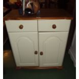 Painted pine kitchen cabinet with two dr