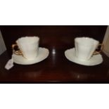 Pair of Anseley cups and matching saucer