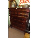 Victorian mahogany scotch chest with fiv