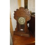 Late 19th. C. Oak gingerbread clock. { 5