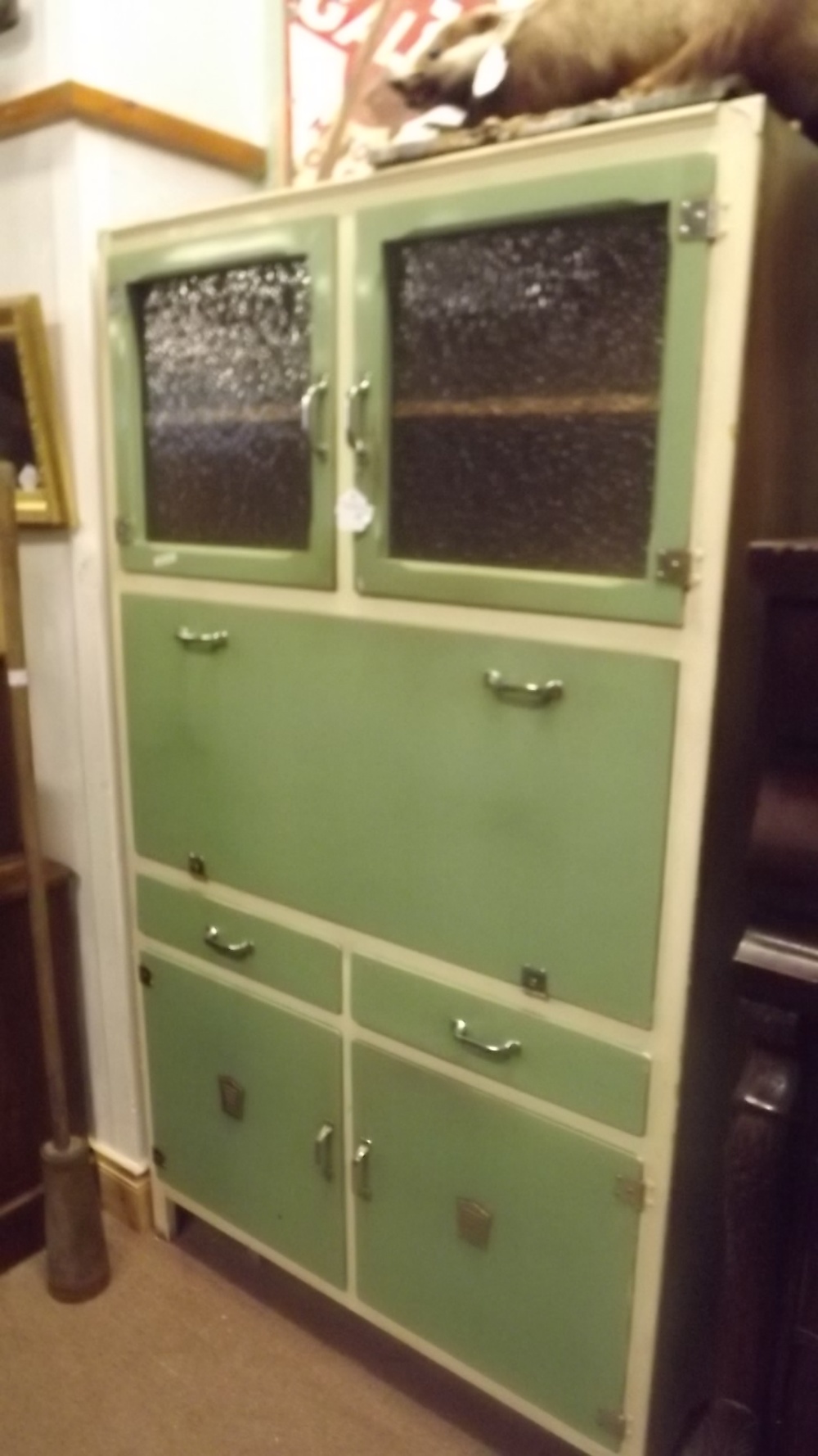 1950's kicthen cabinet with two glazed d