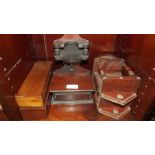 Two Edwardian mahogany boxes wall bracke