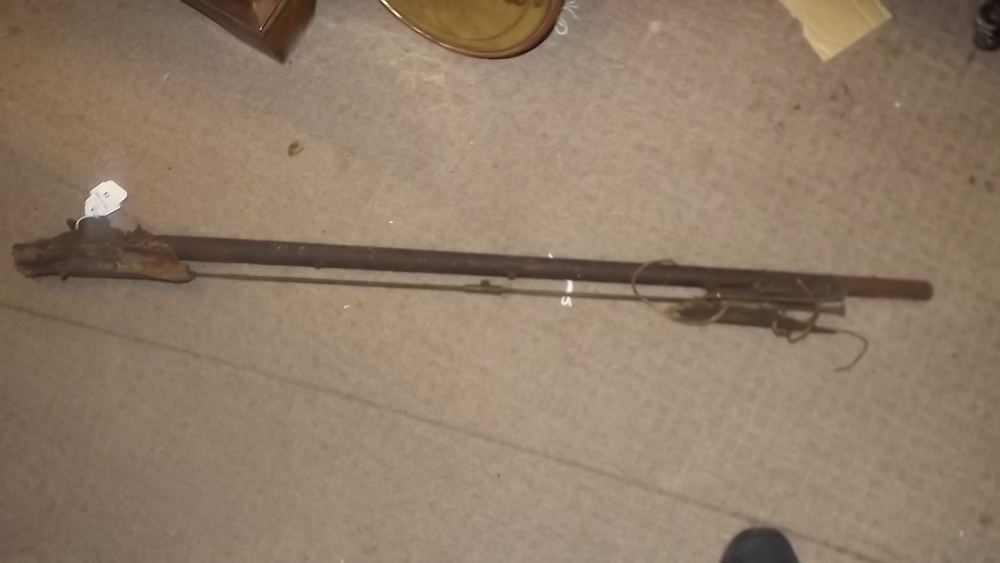 19th. C. percussion capped rifle in need