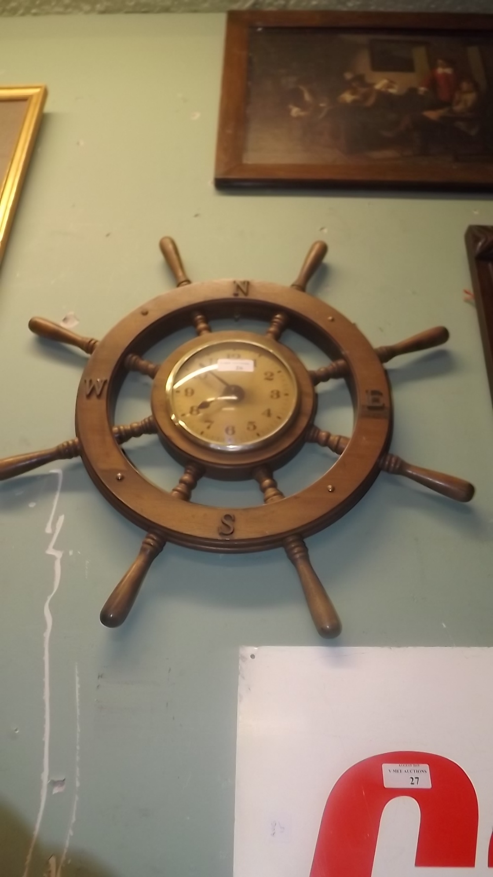 1930's mahogany clock in the form of a s