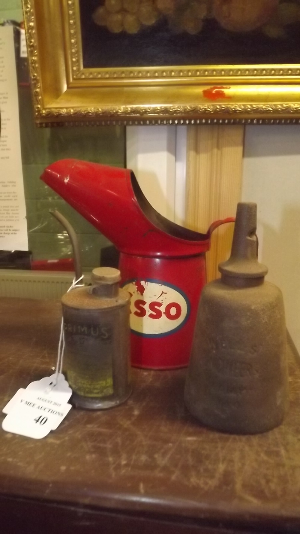 ESSO oil dispenser PRIMUS oil tin and WI