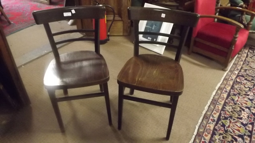 Four 1930's  bentwood chairs.