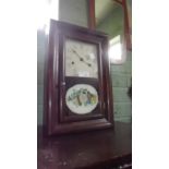 Victorian rosewood wall clock. { 41cm H