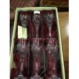Set of six CAVAN crystal wine glasses in