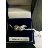 Sterling silver duo of interlacing rings