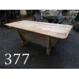 Rare early 19th. C. Pine dough table. {